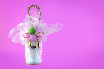 Gift isolated on pink background
