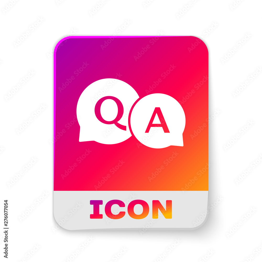 Poster white speech bubbles with question and answer icon isolated on white background. q and a symbol. faq
