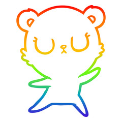 rainbow gradient line drawing peaceful cartoon polar bear