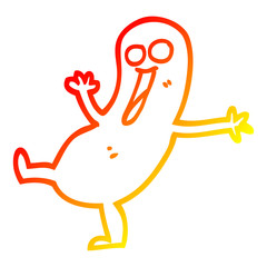 warm gradient line drawing happy cartoon sausage