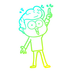 Obraz premium cold gradient line drawing cartoon staring man