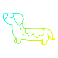 cold gradient line drawing cartoon dog