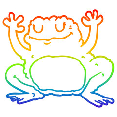 rainbow gradient line drawing cartoon frog