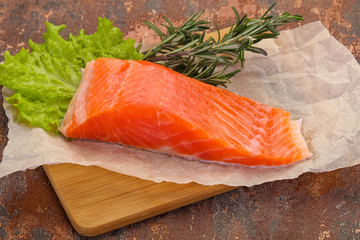 Piece of raw salmon