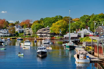 Foto op Canvas Fishing boats docked in Perkins Cove, Ogunquit, on coast of Maine south of Portland, USA © haveseen