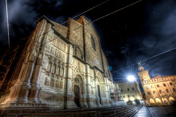Basilica of Sant Petronio in the center city of Bologna Italy