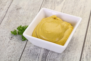Mustard sauce in the bowl