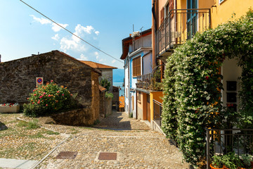 Fototapeta na wymiar Beautiful streets of Italy. Summer cityscape. Lombardia of Italy