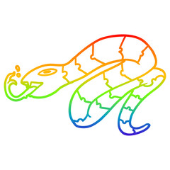 rainbow gradient line drawing hissing snake