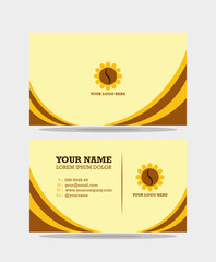 Modern Sunflower Coffee Business Card Design Template Print Ready