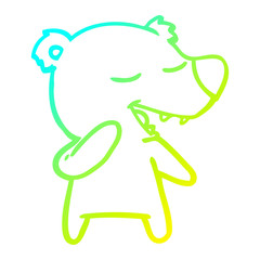 cold gradient line drawing cartoon bear