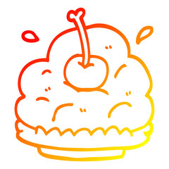 warm gradient line drawing cartoon dessert