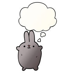 cartoon rabbit and thought bubble in smooth gradient style