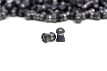 Air gun lead pellets isolated