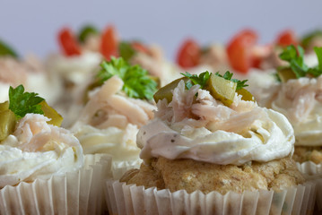 Cupcakes. Pickle. Ham. Persil. Cream. Baked