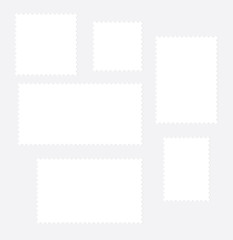Blank postal stamp collection.illustration vector