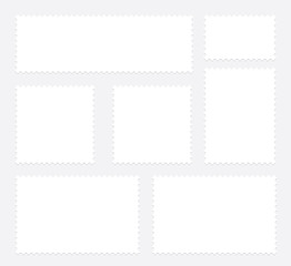 Blank postal stamp collection.illustration vector