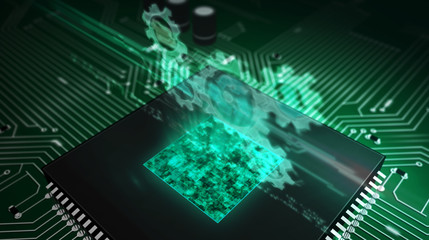 CPU on board with data management hologram