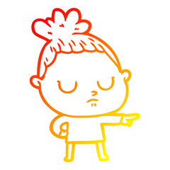 warm gradient line drawing cartoon calm woman