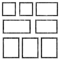 Blank postal stamps set.illustration vector