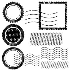 Blank postal stamps set.illustration vector