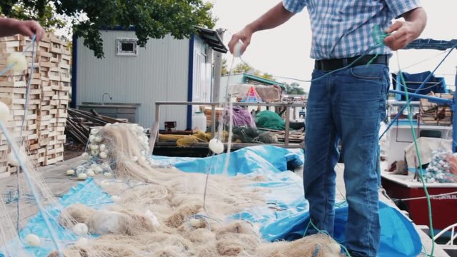 THE FISHERMEN ARE WORKING, FISHNET, BLACK SEA