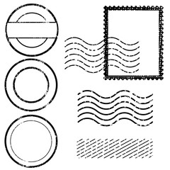 Blank postal stamps set.illustration vector