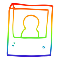 rainbow gradient line drawing cartoon instant photograph