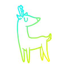 Obraz premium cold gradient line drawing Cartoon deer