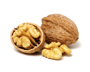 cracked walnut on white