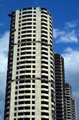 Abandoned more 10 years residential complex construction. Kiev, Ukraine