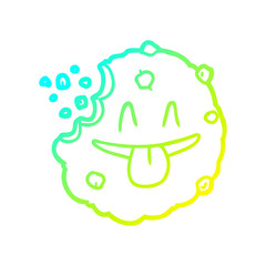 cold gradient line drawing Cartoon cookie