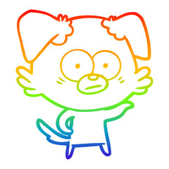 rainbow gradient line drawing nervous dog cartoon