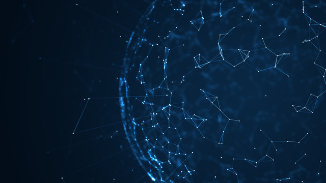 Big data network and IOT concept.
