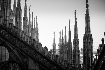Black and white Duomo, Milan, Italy