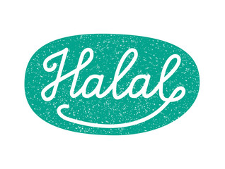 Hand drawn lettering insciption product sign on the green grunge textured oval background. EPS 10 vector illustration.