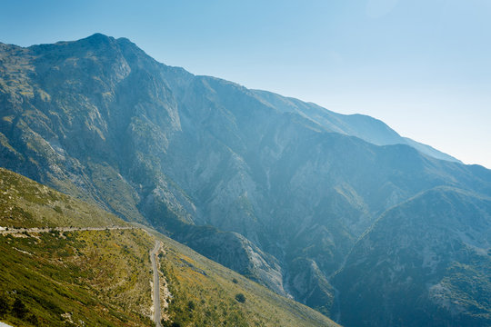 Albania see and mountain view from Llogara pass