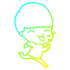cold gradient line drawing cartoon rude man