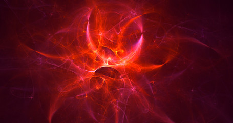 3D rendering abstract red fractal light background