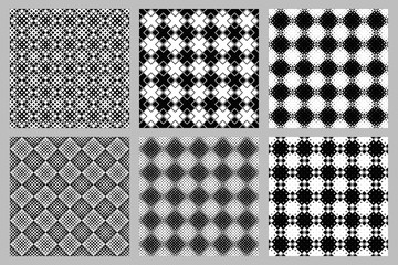 Seamless diagonal square pattern background set - abstract vector graphic