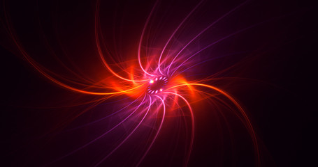 3D rendering abstract red fractal light background