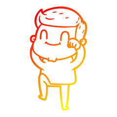 warm gradient line drawing cartoon friendly man
