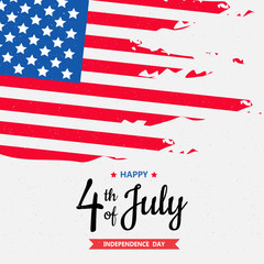 Happy independence day or 4th of July vector background or banner graphic
