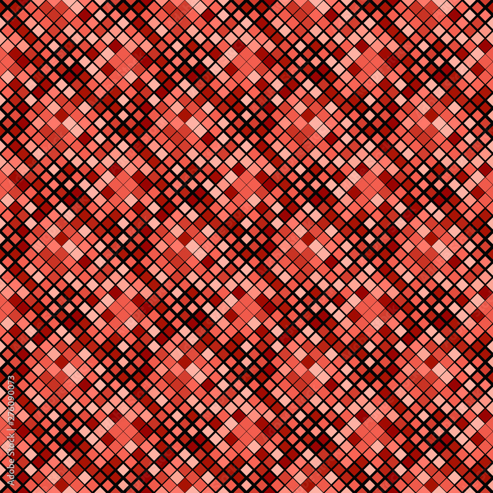 Poster seamless square pattern background design - red vector graphic from squares