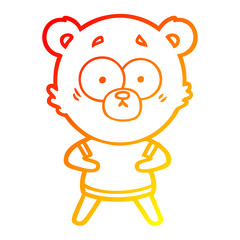 warm gradient line drawing surprised polar bear cartoon