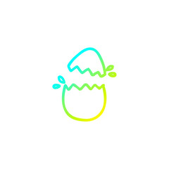 cold gradient line drawing hatching egg cartoon