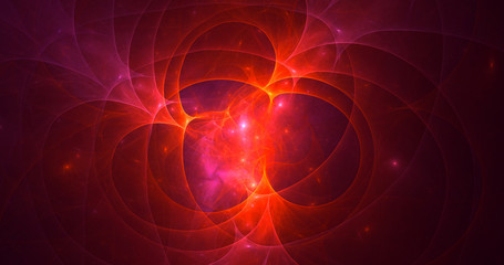 3D rendering abstract red fractal light background