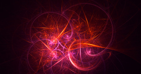 3D rendering abstract red fractal light background