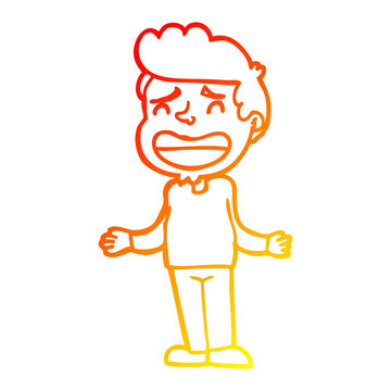recommend clip art: warm gradient line drawing cartoon boy shrugging