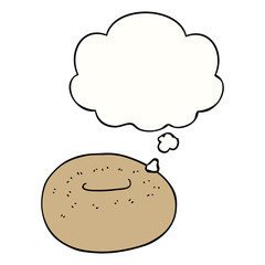 cartoon donut and thought bubble